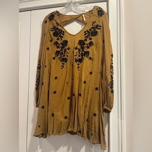 Free People Tan Dress with Black Accents